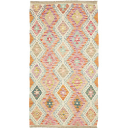 Hand Made Rug Kilim Afghanistan 107x197 Multico