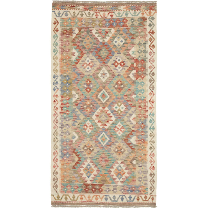 Hand Made Rug Kilim Afghanistan 103x199 Beige I