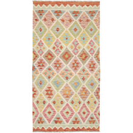 Hand Made Rug Kilim Afghanistan 105x202 Beige M