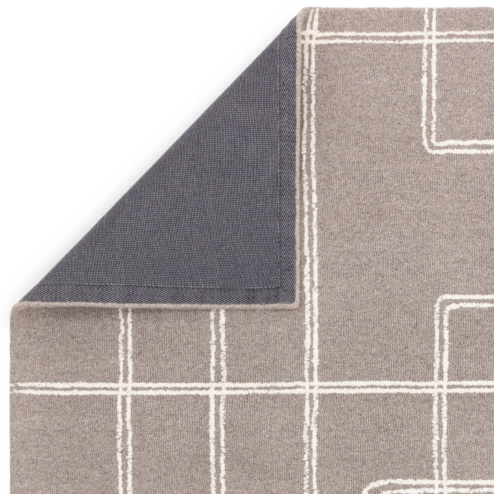 Tappeto Ada geometrico grigio taupe e avorio 120