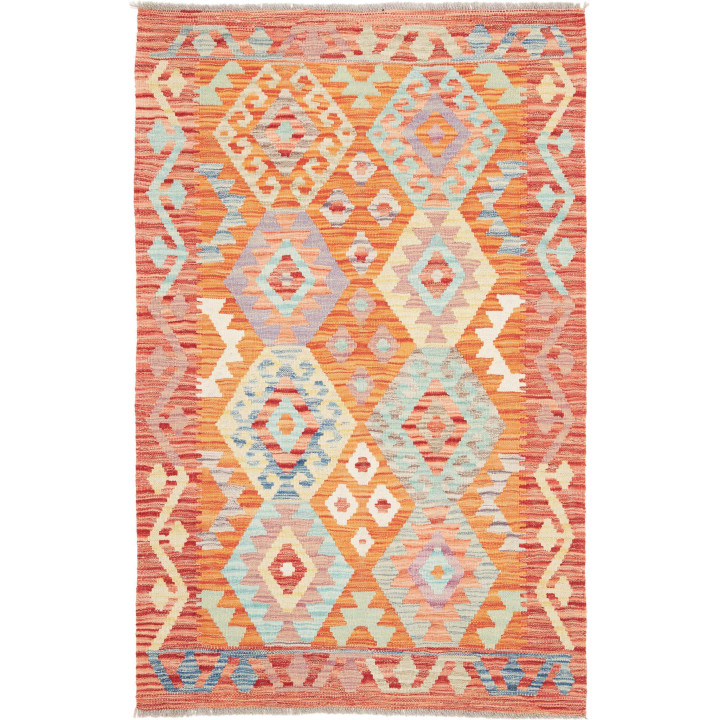 Hand Made Rug Kilim Afghanistan 101x157 Orange
