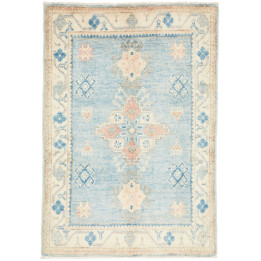Hand Made Rug Kazak Afghanistan 63x91 Light Blu