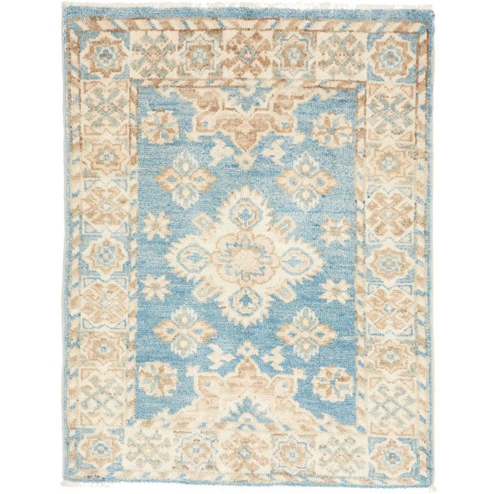 Hand Made Rug Kazak Afghanistan 64x82 Light Blu