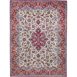 Hand Made Rug Mashad Persia 250x322 Ivory Red