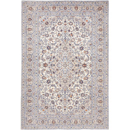 Hand Made Rug Kashan Persia 200x292 Ivory Blue