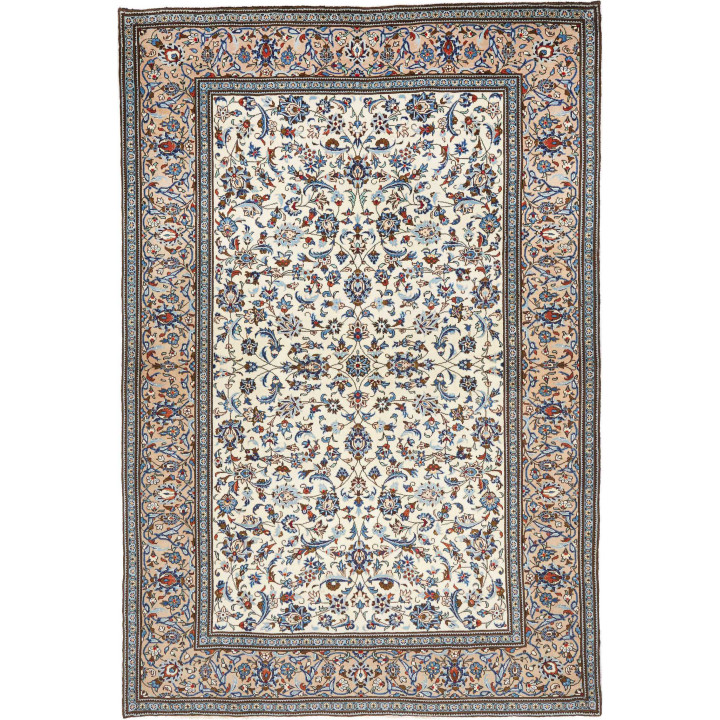 Hand Made Rug Kashan Persia 205x300 Beige Light