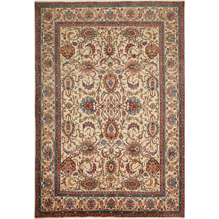 Hand Made Rug Mashad Persia 220x317 Ivory Brick