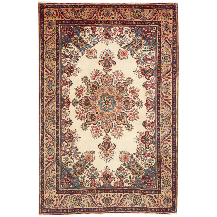Hand Made Rug Tabriz Persia 198x304 Beige Blue