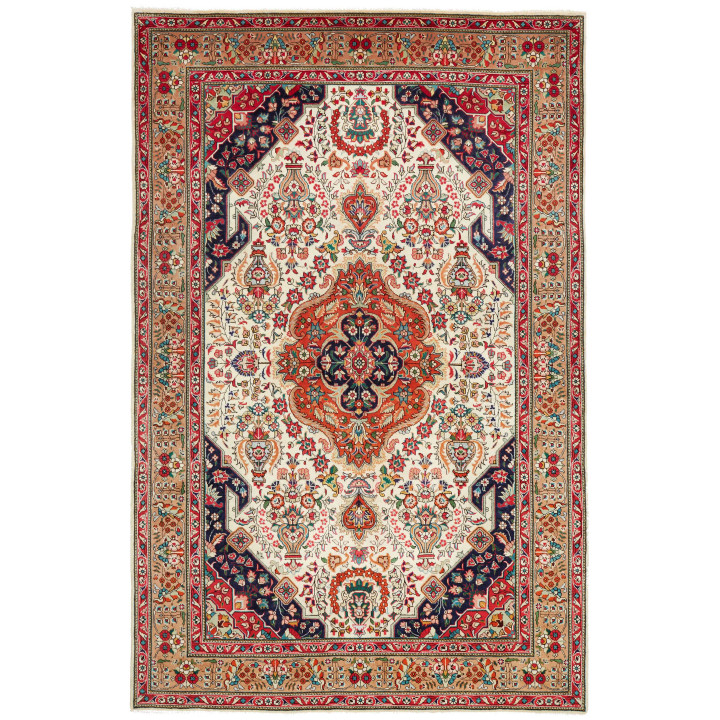 Tappeto Originale Tabriz Persia 198x303 Avorio