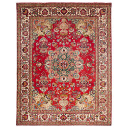 Hand Made Rug Tabriz Persia 222x292 Red Green
