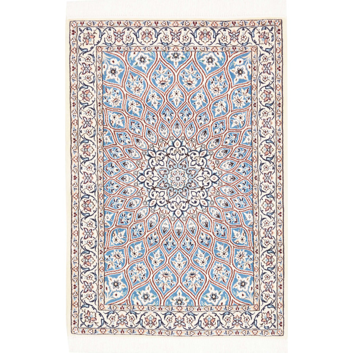 Hand Made Rug Nain 9la Persia 80x121 Blue White