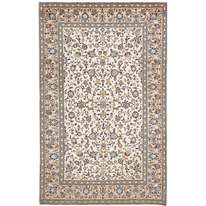 Hand Made Rug Kashan Persia 198x310 Ivory Blue