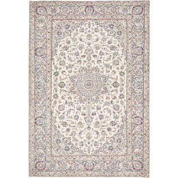 Hand Made Rug Kashan Persia 203x295 Ivory Blue