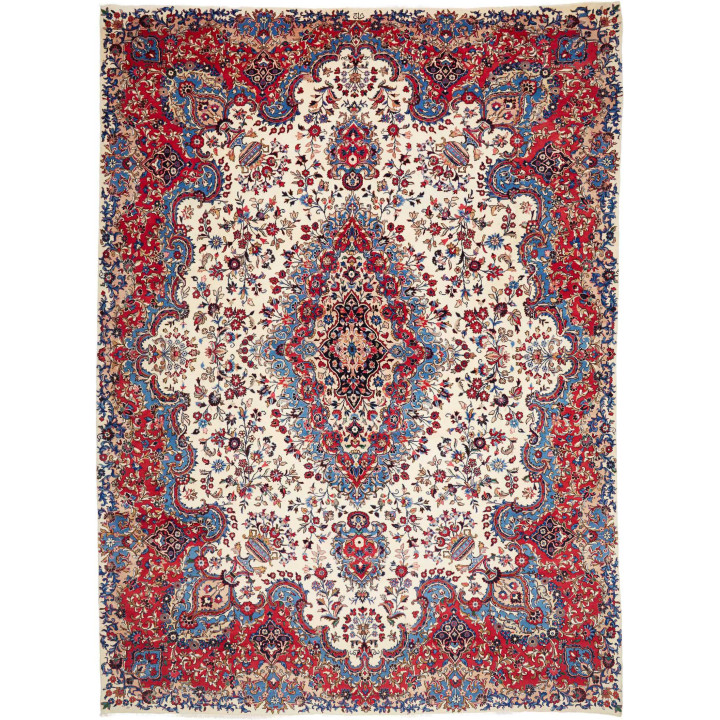 Hand Made Rug Mashad Persia 300x405 Ivory Red