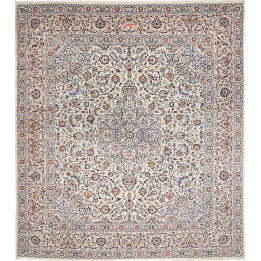 Hand Made Rug Kashan Persia 352x390 Ivory Dark