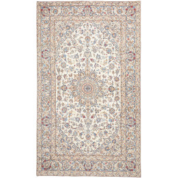 Hand Made Rug Kashan Persia 195x330 Ivory Blue