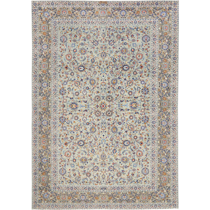 Tappeto Originale Kashan Persia 272x387 Celeste
