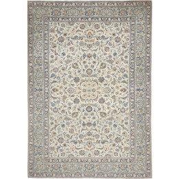 Hand Made Rug Kashan Persia 273x388 Ivory Cobal