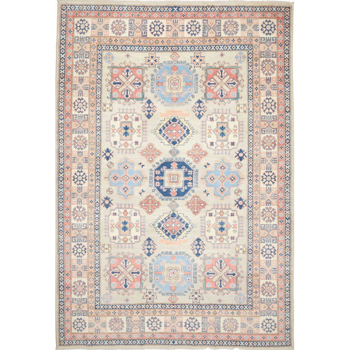 Hand Made Rug Kazak Afghanistan 203x294 Ivory B