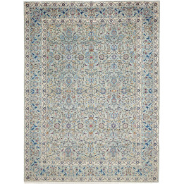 Hand Made Rug Kashan Persia 295x394 Light Blue