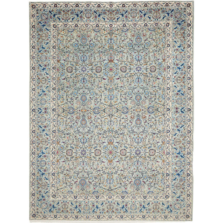 Hand Made Rug Kashan Persia 295x394 Light Blue
