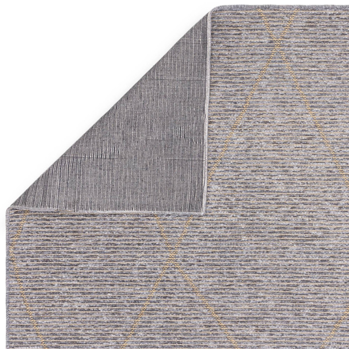 Rug Mulberry geometric dark grey blue and beige