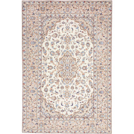 Hand Made Rug Kashan Persia 198x294 Ivory Blue