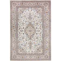 Hand Made Rug Kashan Persia 205x300 Ivory Blue