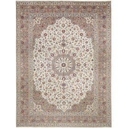 Hand Made Rug Kashan Persia 300x408 Ivory Taupe