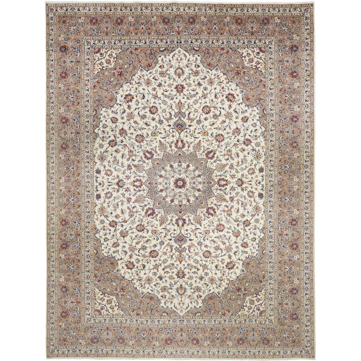 Hand Made Rug Kashan Persia 300x408 Ivory Taupe