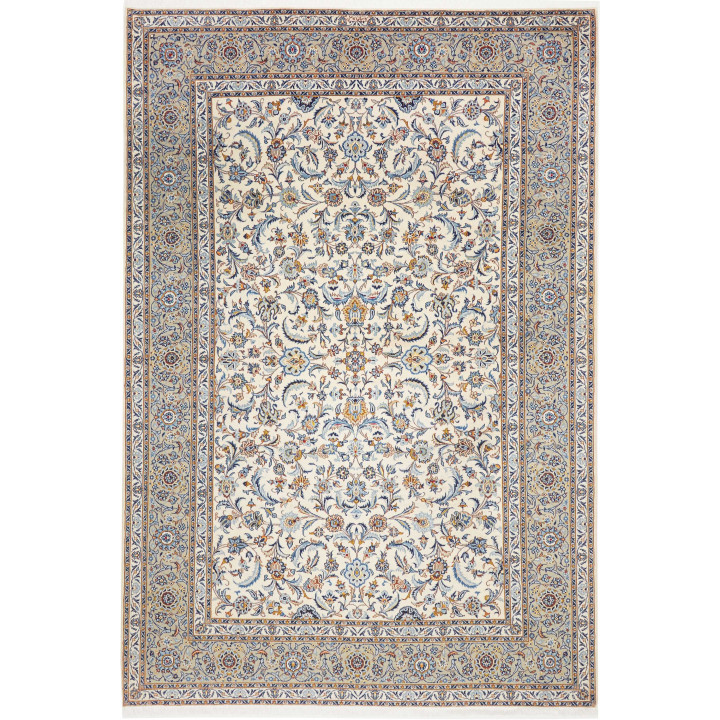 Hand Made Rug Kashan Persia 235x342 Ivory Blue
