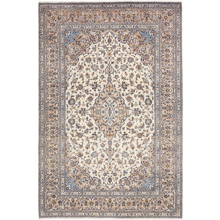 Hand Made Rug Kashan Persia 205x310 Beige Blue
