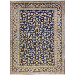 Hand Made Rug Kashan Persia 304x413 Midnight Bl