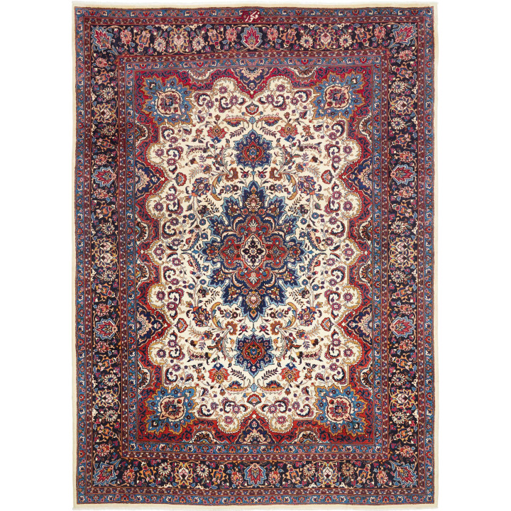 Hand Made Rug Mashad Persia 250x347 Ivory Dark