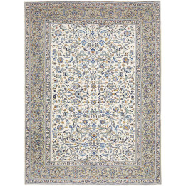 Hand Made Rug Kashan Persia 235x310 Ivory Cobal