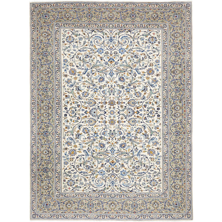 Hand Made Rug Kashan Persia 235x310 Ivory Cobal