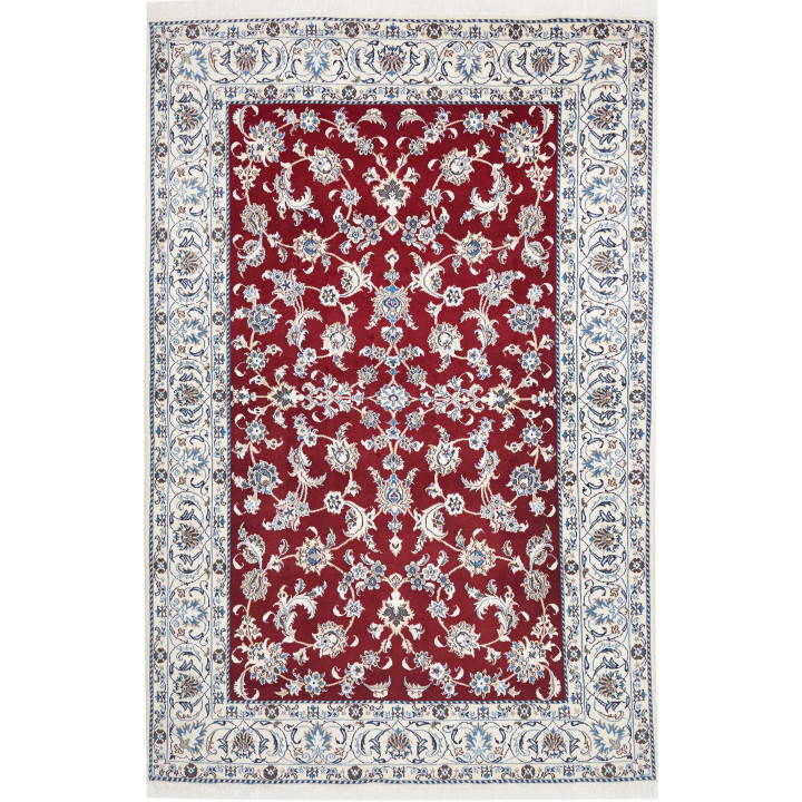 Hand Made Rug Nain Kashmar Persia 195x300 Red I