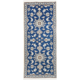 Hand Made Rug Nain Kashmar Persia 80x200 Blue I