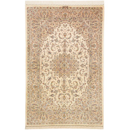 Hand Made Rug Ghom Silk Persia 126x198 Ivory Mi