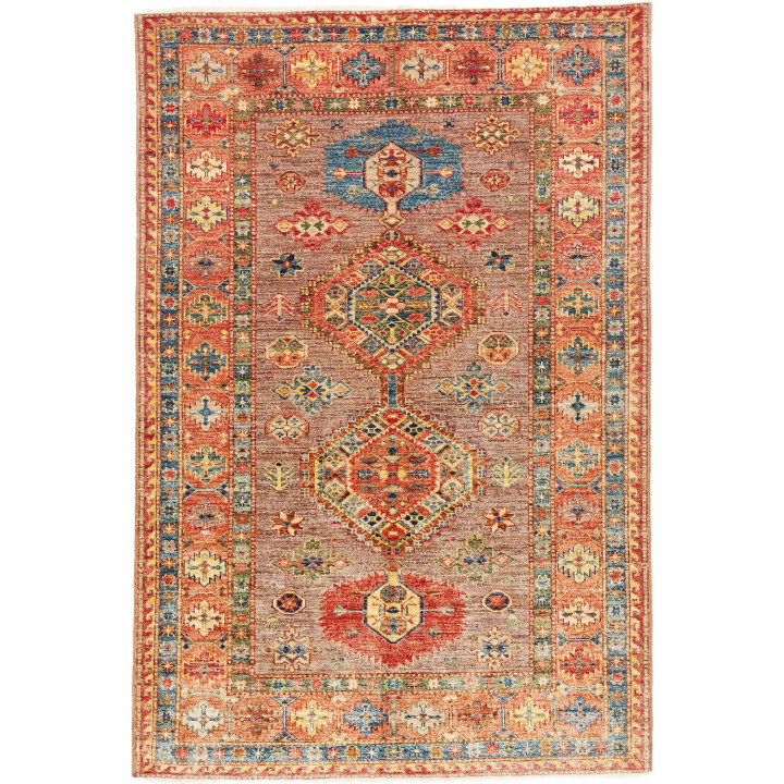 Hand Made Rug Kazak Fine Pakistan 124x186 Brown