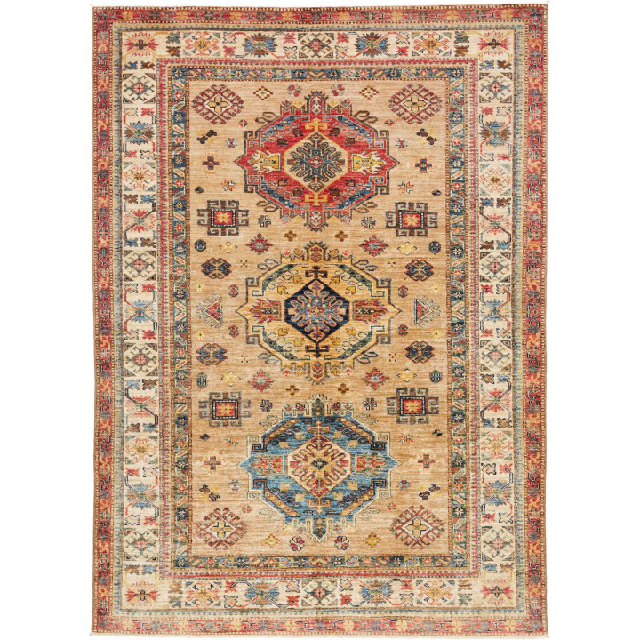 Hand Made Rug Kazak Fine Pakistan 167x234 Beige