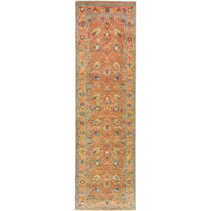 Hand Made Rug Floralia Pakistan 80x279 Rust Lig