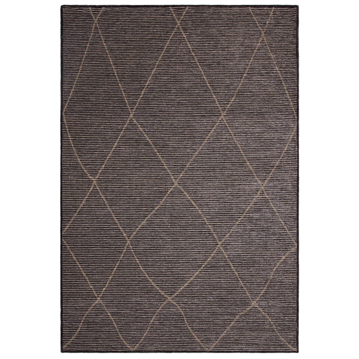 Tappeto Mulberry geometrico grigio scuro e beige