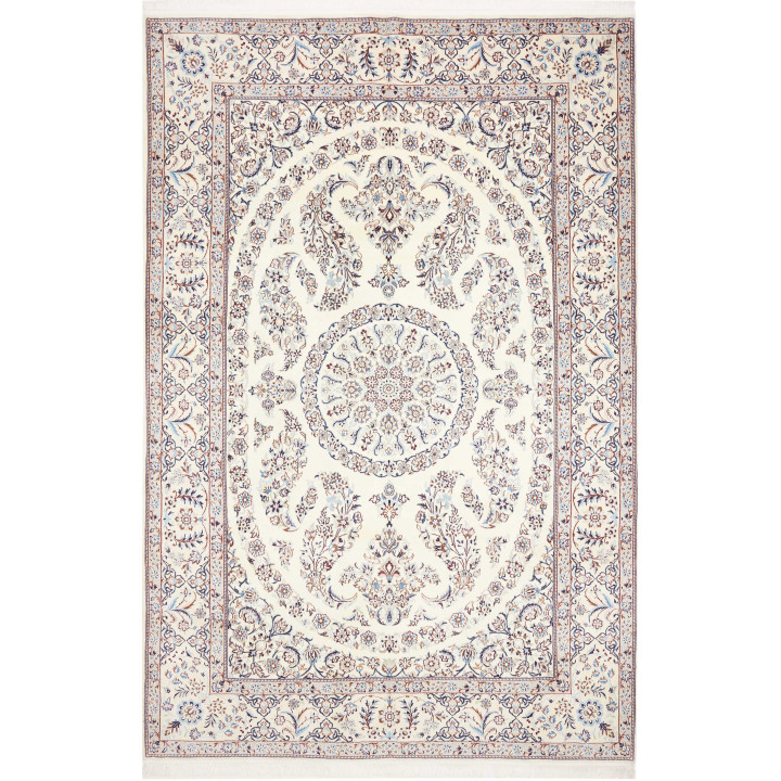 Hand Made Rug Nain 9la Persia 206x308 Ivory Blu