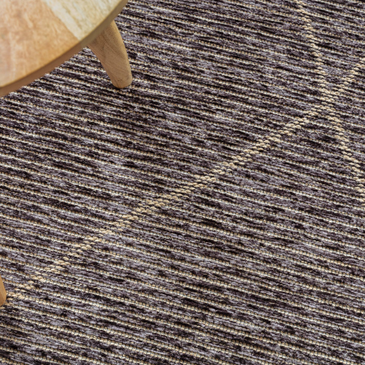 Tappeto Mulberry geometrico grigio scuro e beige