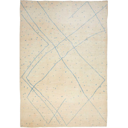 Hand Made Rug Berber Pakistan 204x298 Ivory Blu