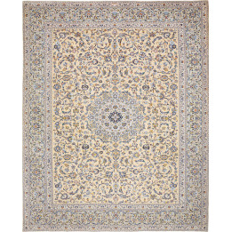 Hand Made Rug Kashan Persia 316x395 Beige Blue