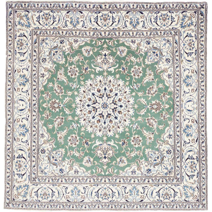 Hand Made Rug Nain Kashmar Persia 196x198 Sage