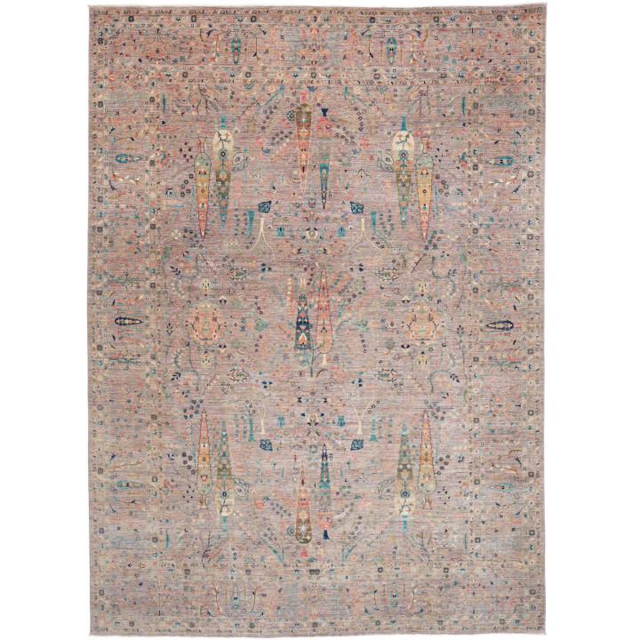 Tappeto Originale Floralia Pakistan 305x419 Gri