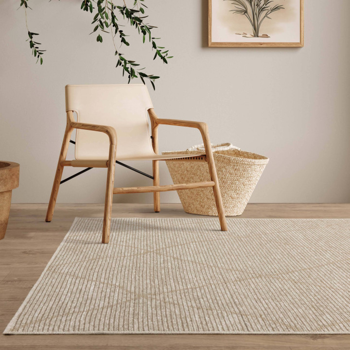 Tappeto Mulberry geometrico crema e beige 120x17